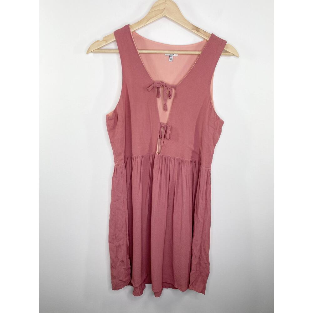 Tobi Women Fairy Dress Mauve Pink Tie Front Cutout Mini XS FDD170514